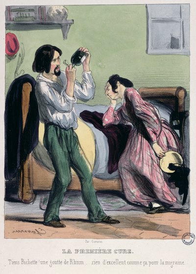 “亲爱的，没有什么能像治疗偏头痛一样的朗姆酒”，来自&39;les Etudians de Paris&39; 作者 皮埃尔·加瓦尔尼